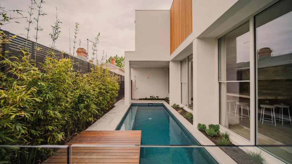 alma custom luxury house with pool courtyard