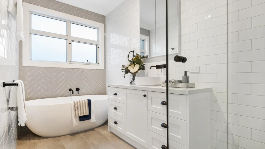 celadon luxury bathroom freestanding tub design