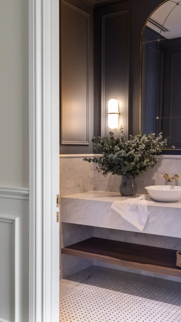 east halcyon luxury bathroom marble vanity mirror