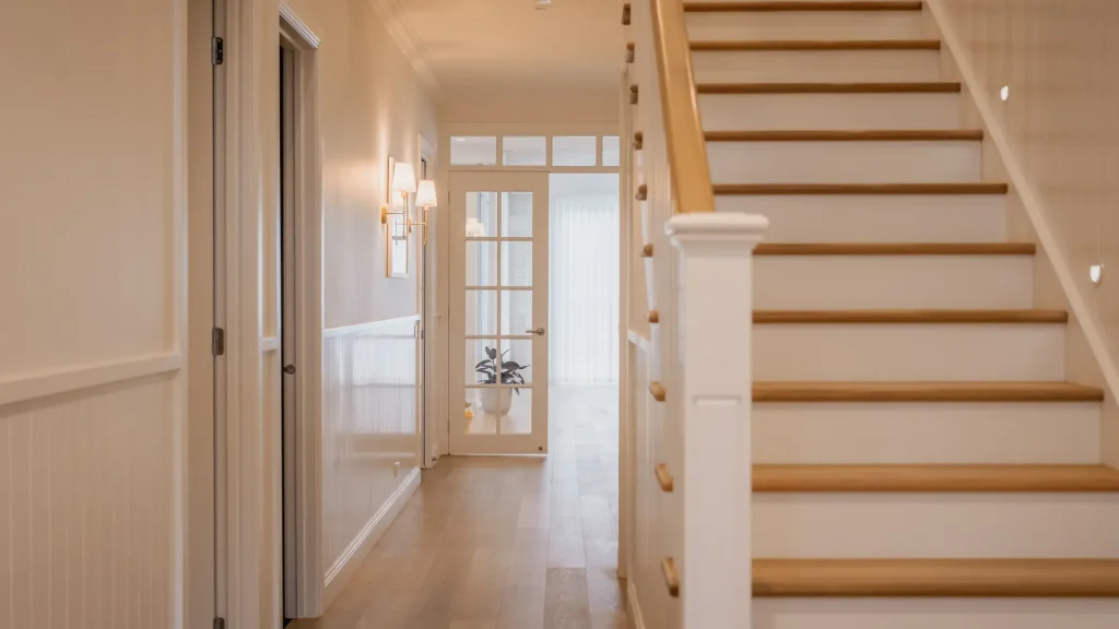 greenwich custom luxury home entry hallway staircase