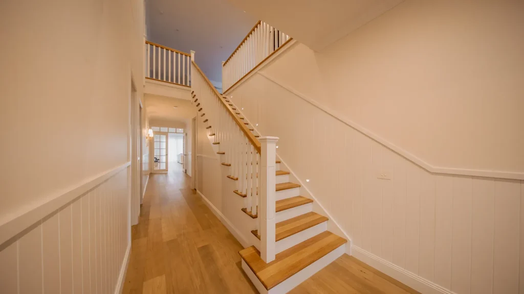 greenwich custom luxury staircase with white railings