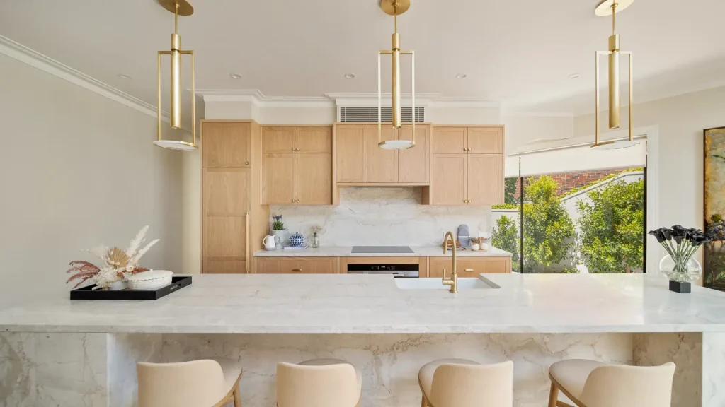 hamlyn custom luxury kitchen with marble island