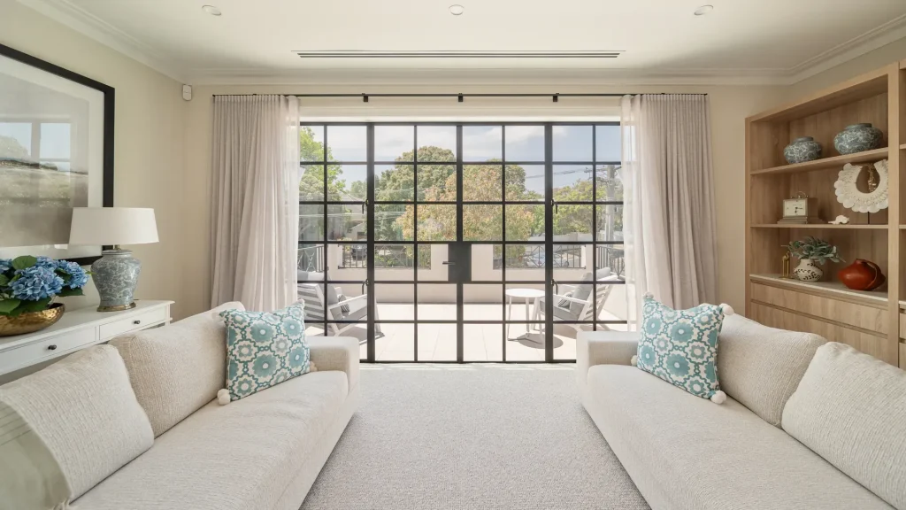 hamlyn luxury bedroom waterfront view and balcony