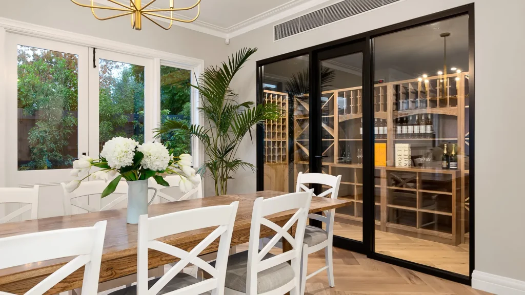 montauk luxury dining room garden views