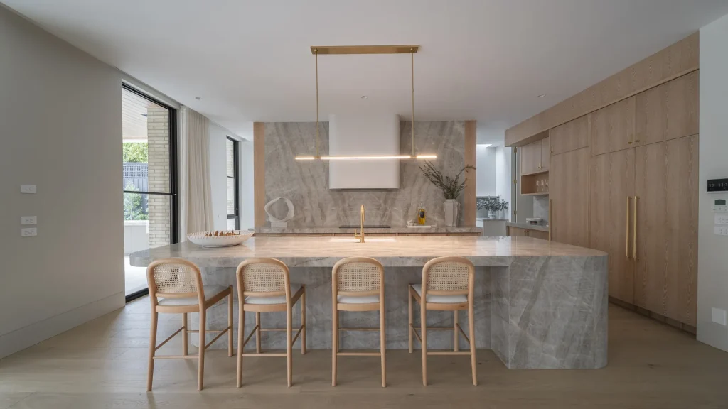 waterperry custom luxury kitchen with marble island